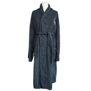 Polo Ralph Lauren Terry Cloth Robe OS Faded Black Well Worn Grunge BIG Pony READ